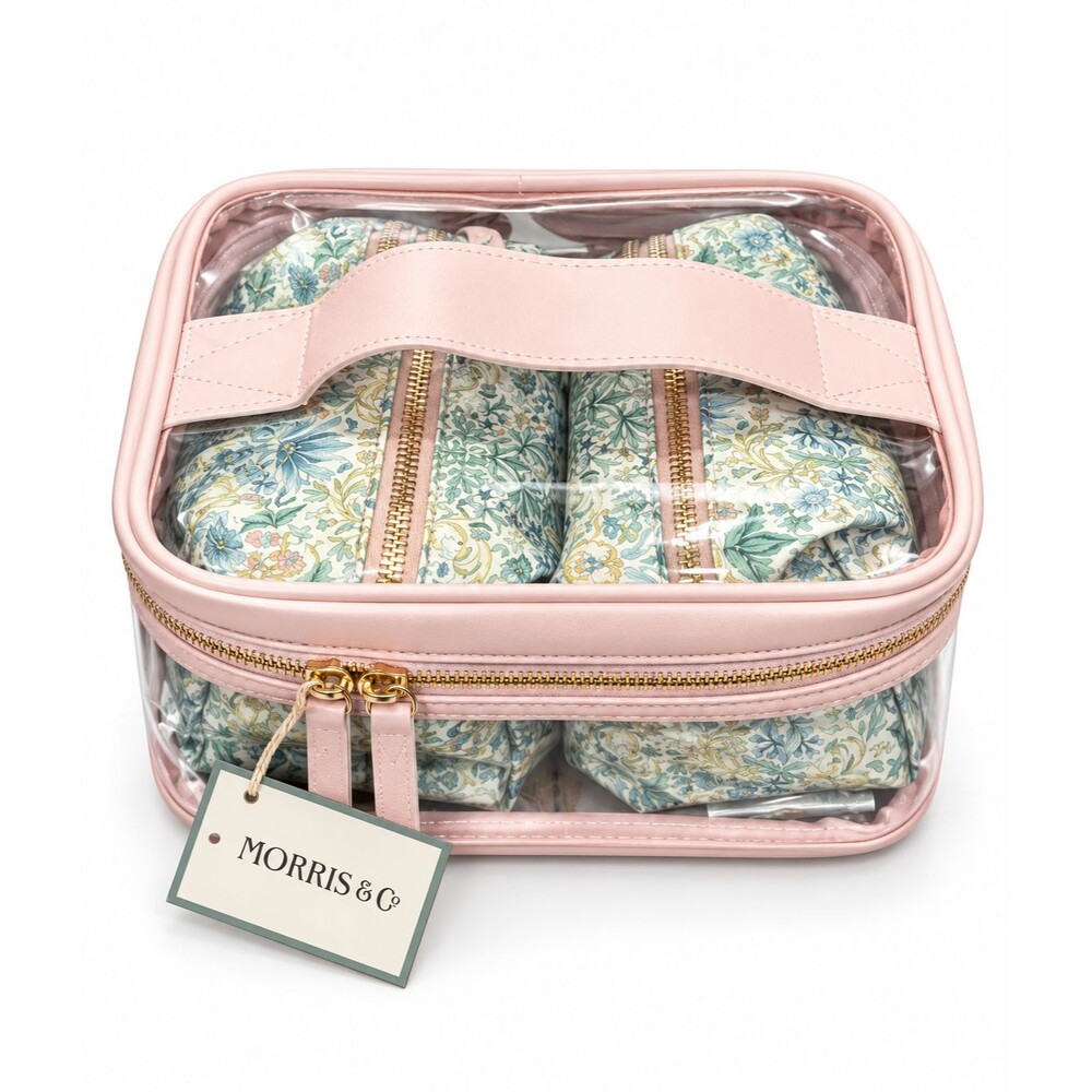 William Morris & Co Strawberry Thief Cosmetic Makeup Toiletry Travel Bag Set 3